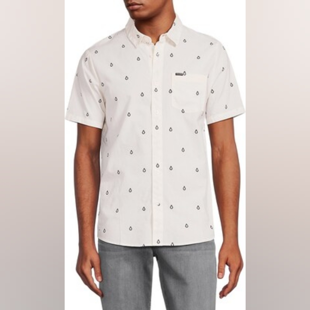 Volcom Men's Patterson Short Sleeve Woven Shirt,Large